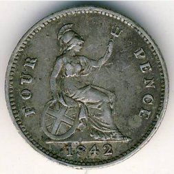 Великобритания 4 пенса 1842 год