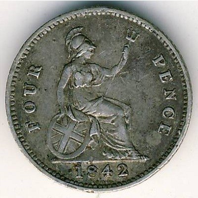 Великобритания 4 пенса 1842 год