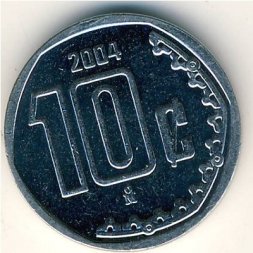 Мексика 10 сентаво 2004 год