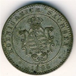 Саксония 2 новых гроша 1865 год