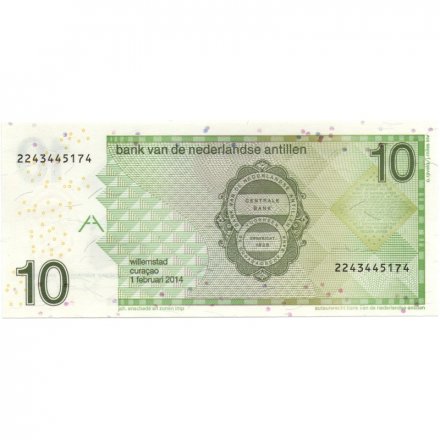 Антильские Острова 10 гульденов 2014 год - Колибри UNC