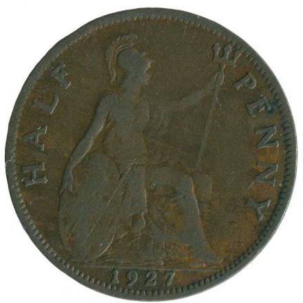 Великобритания 1/2 пенни 1927 год - Король Георг V
