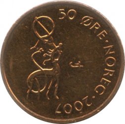 Норвегия 50 эре 2007 год