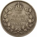 Канада 10 центов 1914 год