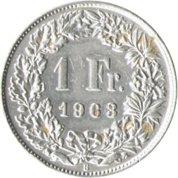 Швейцария 1 франк 1963 год