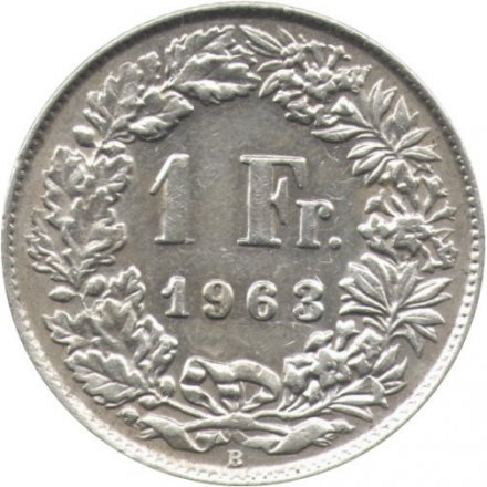 Швейцария 1 франк 1963 год