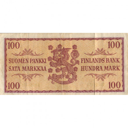 Финляндия 100 марок 1957 год (подписи: Лейнонен, Аспелунд) - VF