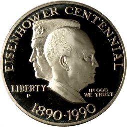 США 1 доллар 1990 год - 100 лет со дня рождения Эйзенхауэра (P)