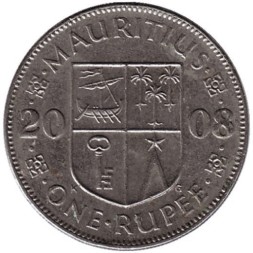 Монета Маврикий 1 рупия 2008 год - Сивусагур Рамгулам