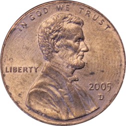 США 1 цент 2005 год - Авраам Линкольн (D)