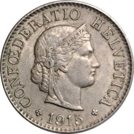Швейцария 5 раппенов 1915 год