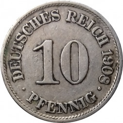 Германия 10 пфеннигов 1908 год (A)