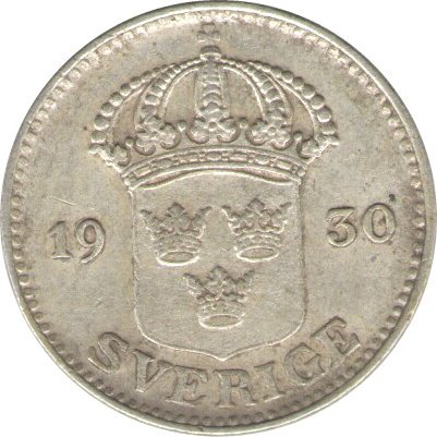 Швеция 25 эре 1930 год - Король Густав V