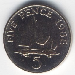 Гернси 5 пенсов 1988 год