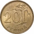 Финляндия 20 пенни 1985 год