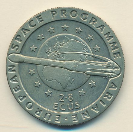 Гибралтар 2,8 экю 1993 год - Европейская космическая программа. Ариан
