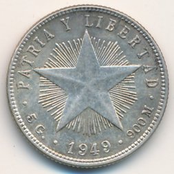 Куба 20 сентаво 1949 год