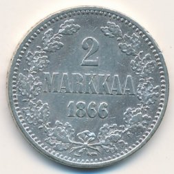 Финляндия 2 марки 1866 год