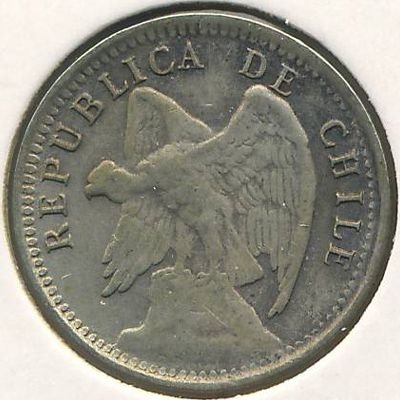 Чили 10 сентаво 1908 год