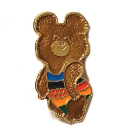 Значок. Олимпиада 1980 Москва. Олимпийский мишка (тип 3)