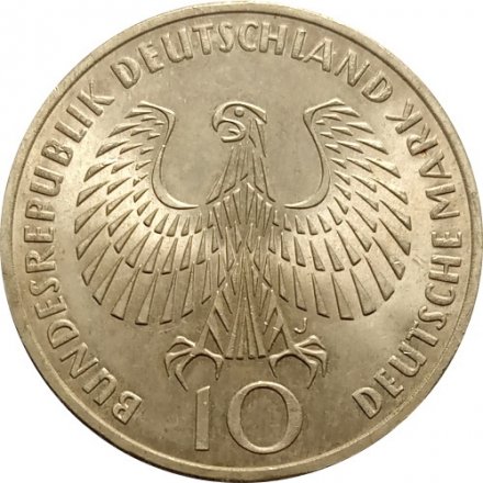 ФРГ 10 марок 1972 год - XX летние Олимпийские Игры, Мюнхен 1972 - Факел (J)