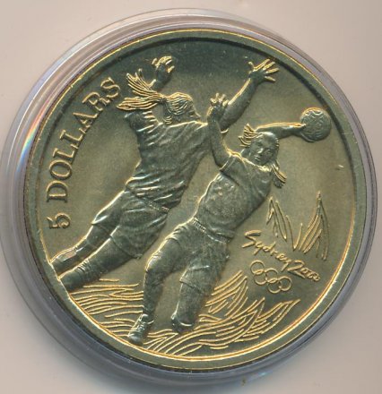 Австралия 5 долларов 2000 год - Олимпийские игры в Сиднее. Гандбол