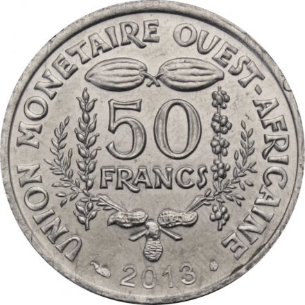 Западная Африка 50 франков 2013 год - Гиря Ашанти