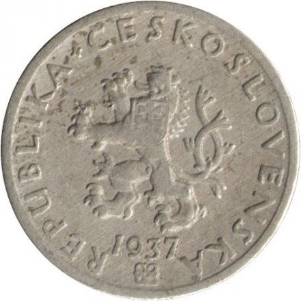 Чехословакия 20 геллеров 1937 год