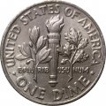 США 1 дайм (10 центов) 2014 год - Франклин Рузвельт (D)