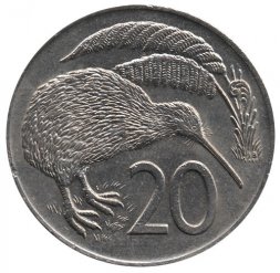 Новая Зеландия 20 центов 1973 год - Киви