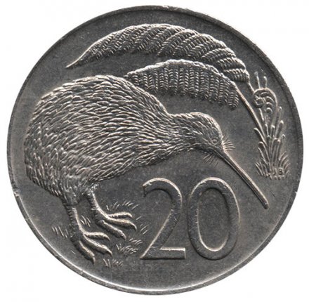 Новая Зеландия 20 центов 1973 год - Киви