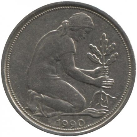 ФРГ 50 пфеннигов 1990 год (D)