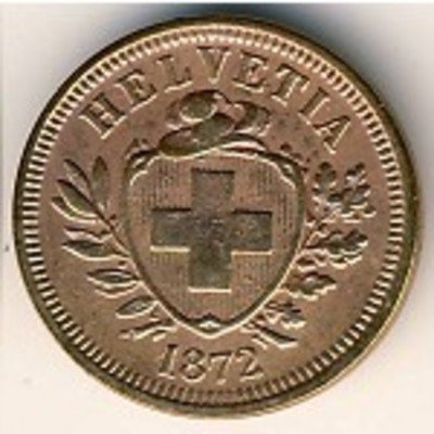 Швейцария 1 раппен 1872 год