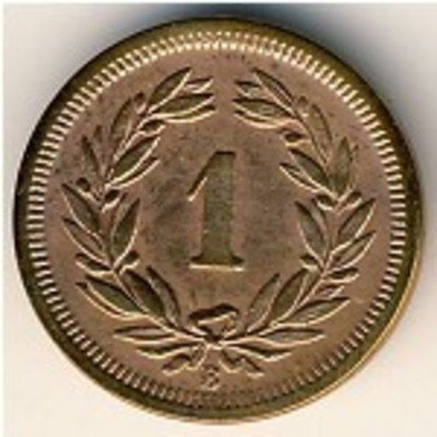 Швейцария 1 раппен 1872 год
