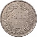 Швейцария 2 франка 1987 год