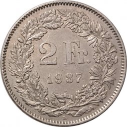Швейцария 2 франка 1987 год