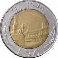 Италия 500 лир 1986 год - Квиринальский дворец