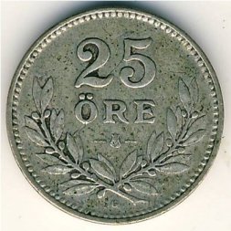 Швеция 25 эре 1928 год