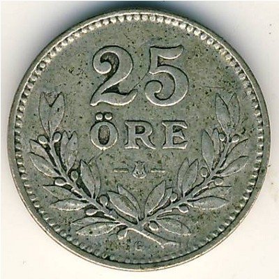 Швеция 25 эре 1928 год