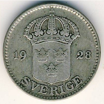 Швеция 25 эре 1928 год