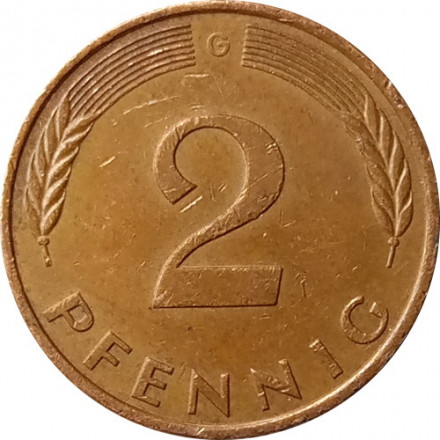 ФРГ 2 пфеннига 1989 год (G)