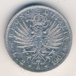 Италия 2 лиры 1905 год