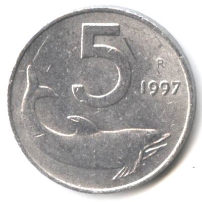 Италия 5 лир 1997 год