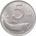 Италия 5 лир 1997 год