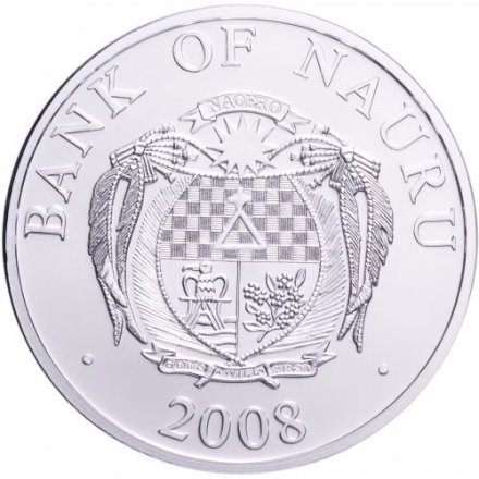 Науру 10 долларов 2008 год - Новый год - Ёлочка, монета-трансформер (в футляре)