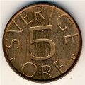 Швеция 5 эре 1982 год
