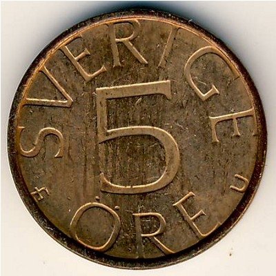 Швеция 5 эре 1982 год