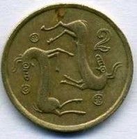 Монета Кипр 2 цента 1985 год