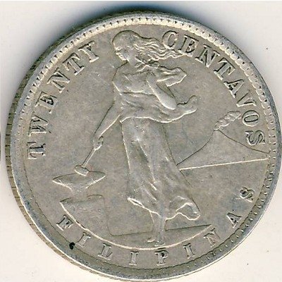 Филиппины 20 сентаво 1938 год