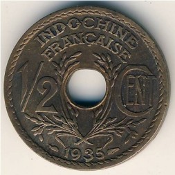Французский Индокитай 1/2 цента 1935 год